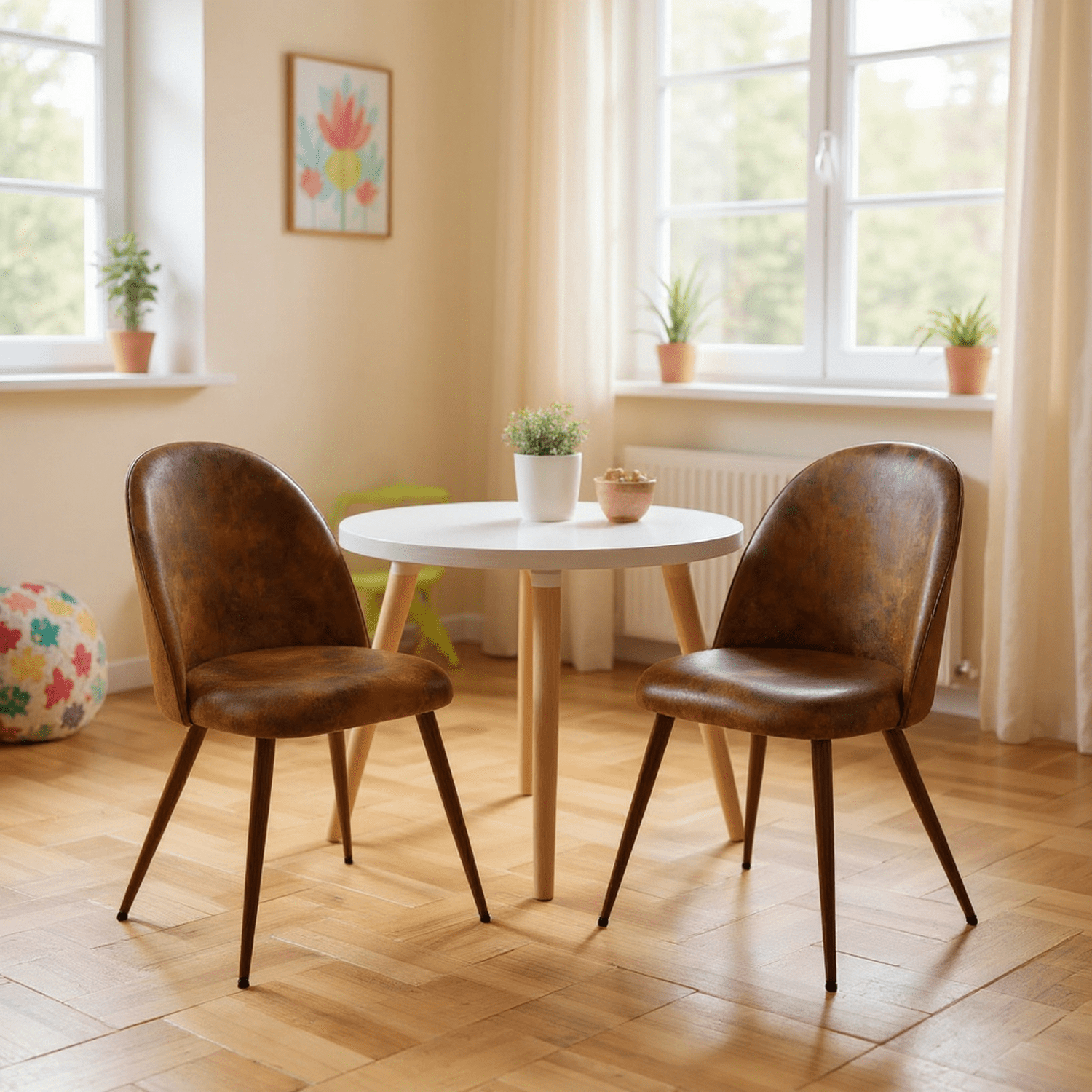 Homy Casa - Ensemble de 2 chaises rembourrées avec dossier haut et repose-pieds réglables, idéales pour les jeux, le bureau et la salle d'étude