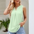 thumbnail image 2 of Timegard Womens Tank Tops Eyelet V Neck Ruched Tunic Tops Summer Beach Dressy Casual Solid Color Tee, 2 of 7