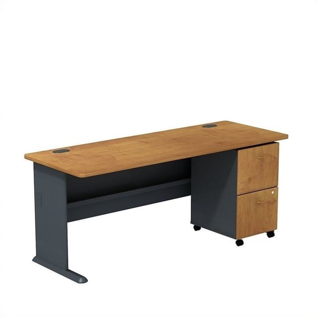 Bush Business Furniture Series A 72" Desk with Assembled Pedestal