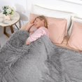 thumbnail image 3 of XINQIHANG Decorative Extra Soft Faux Fur Throw Blanket 50"x60" Solid Lightweight Fuzzy Reversible Long Hair Shaggy Blanket Fluffy Cozy Plush Mink Fleece Comfy Microfiber Blanket Couch Sofa Bed Grey, 3 of 6