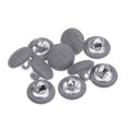 thumbnail image 1 of Unique Bargains 10pcs 16L Fabric Cloth Covered Button 10mm Round Metal Shank Sewing Buttons for Suits Dress Blouses, Grey, 1 of 5