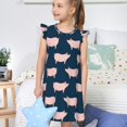 thumbnail image 4 of Vsdgher Cochon 1 pour Filles Chemises de Nuit Manches Courtes à Volants Robe de Nuit Pyjama pour Fête Pyjama-TG, 4 of 6