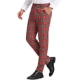 thumbnail image 4 of INSPIRE CHIC Pantalon de Travail pour Hommes à Carreaux Affaires Formel Bal Pantalon à Carreaux 36 Rouge Vert, 4 of 7