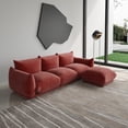 thumbnail image 1 of The Magic Home Canapé Sectionnel Modulaire Convertible en L en Chenille, Orange, 1 of 11
