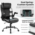 thumbnail image 2 of GloryStar Chaise de Bureau Ergonomique en Cuir, Chaise de Direction avec Appuie-Tête Réglable, Coussin à Double Ressort et Inclinaison, 2 of 8