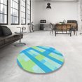 thumbnail image 4 of Ahgly Company Tapis de Zone Carré Lavable en Machine, Turquoise Foncé Vert, 8 Pieds Carré, 4 of 7