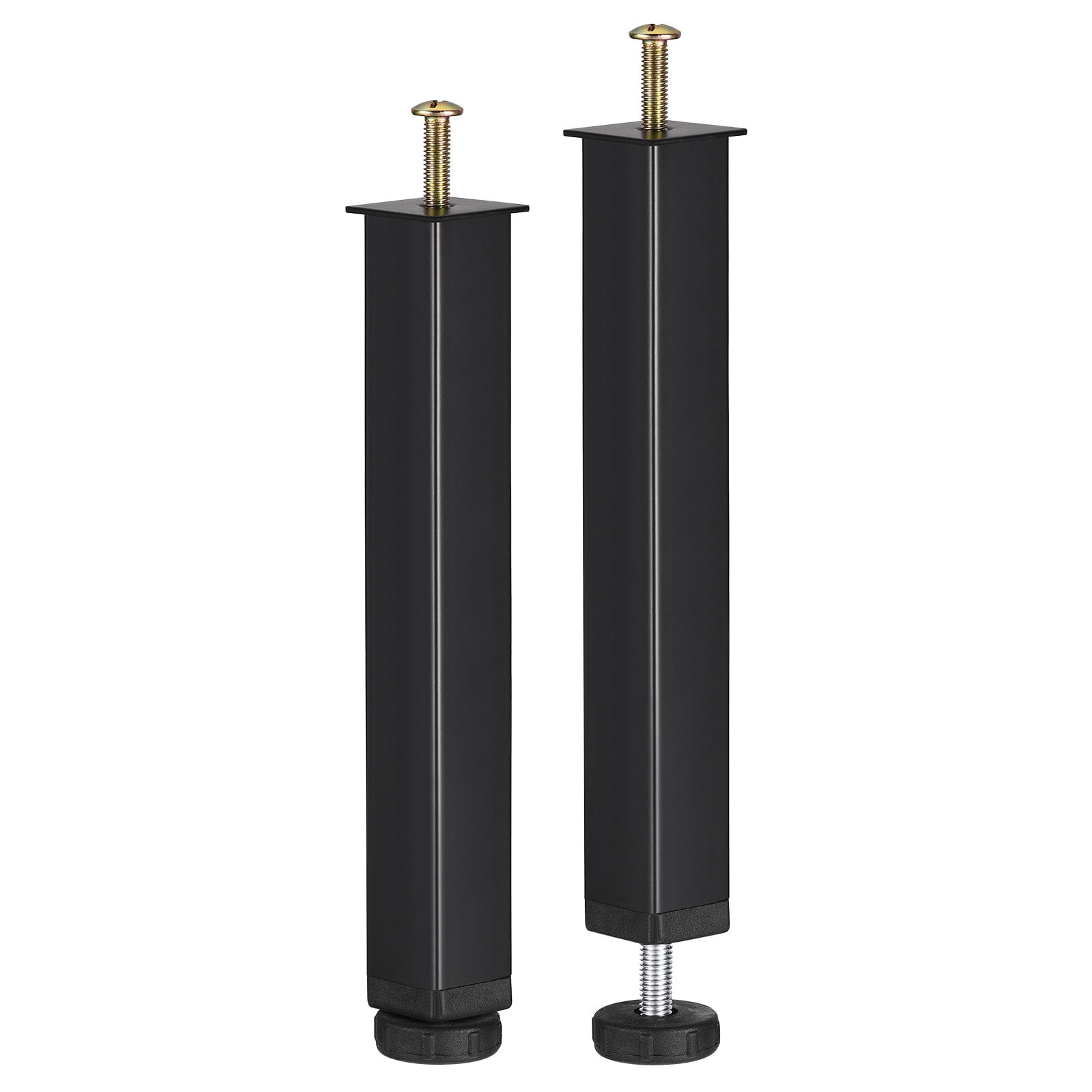 Unique Bargains 2 Pack Adjustable Height Bed Frame Support Legs(250mm-285mm/9.8'-11.2'), Black