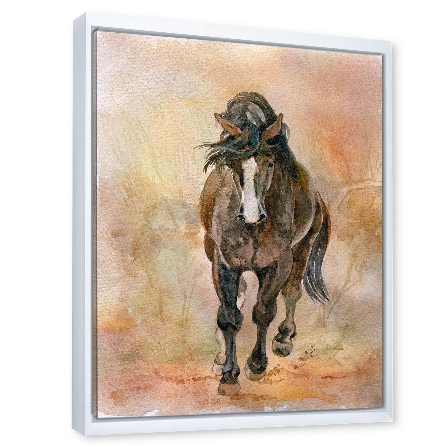 Designart Portrait De Beau Cheval Alezan II ART MURAL À CADRE FLOTT