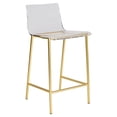 thumbnail image 1 of Plata Import Clear Counter Stool Gold Legs, 1 of 4