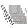 thumbnail image 1 of Fasade Hammered Vinyl Backsplash Kit 15 sq ft Crosshatch Silver, 1 of 6