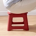 thumbnail image 4 of Tabouret Pliant Arrondi Rouge Siège Utilitaire Léger Gain de Place Design Portable Maison Bureau Intérieur Extérieur Marche Polyvalente Outil Cadre en Plastique Support Robuste Construction U-296 Rouge, 4 of 6