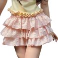 thumbnail image 1 of Plebaso Ruffle Shorts for Women Casual Layered Bloomers Sleepwear Solid Color Womens Cute Bottom Shorts, 1 of 6