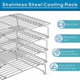 thumbnail image 4 of Cooling Baking Rack 4-tier Stackable Stainless Steel Wire Baking Cooking Racks Set For Cookie, Pizza, Cup Cake, Raised & Folding Feet, Oven Safe & Dis, 4 of 5
