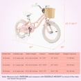 thumbnail image 3 of Prorider Vélo pour Enfant 14 Pouces avec Roues Stabilisatrices Guidon et Selle Ajustables Frein à Main Rose, 3 of 10