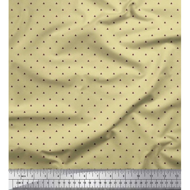 Soimoi Poly Georgette Fabric Dots Shirting Print Fabric by Yard 42 Inch Wide