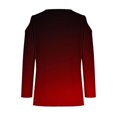 thumbnail image 4 of QIPOPIQ Hauts pour Femmes Manches 3/4 Chemises Col Rond Blouses Décontractées Amples Imprimé Dégradé T-Shirts en Liquidation, 4 of 5