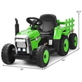 thumbnail image 2 of Costway 12V Kids Ride On Tractor with Trailer Ground Loader w/Remote Control &LED Lights, 2 of 9