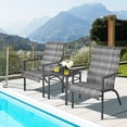 thumbnail image 1 of Gymax Ensemble Bistro en Rotin 3 Pcs Ensemble de Meubles de Patio avec Table Gris Mixte, 1 of 9
