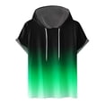 thumbnail image 1 of Besolor Mens Casual Hooded Tops Gradient Drawstring Short Sleeve Shirts Sports ness Pullover Summer Blouse, 1 of 4