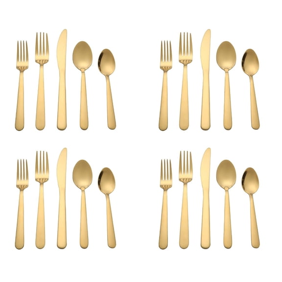 Hometrends 20 Piece Stainless Steel Flatware Set Gold