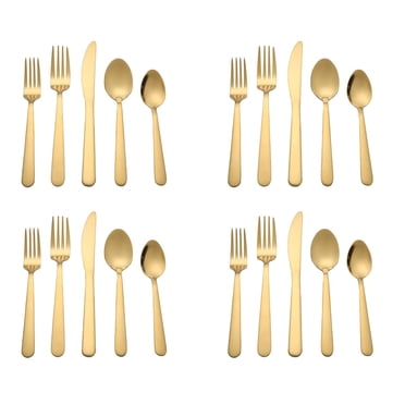 Hometrends 20 Piece Stainless Steel Flatware Set Gold