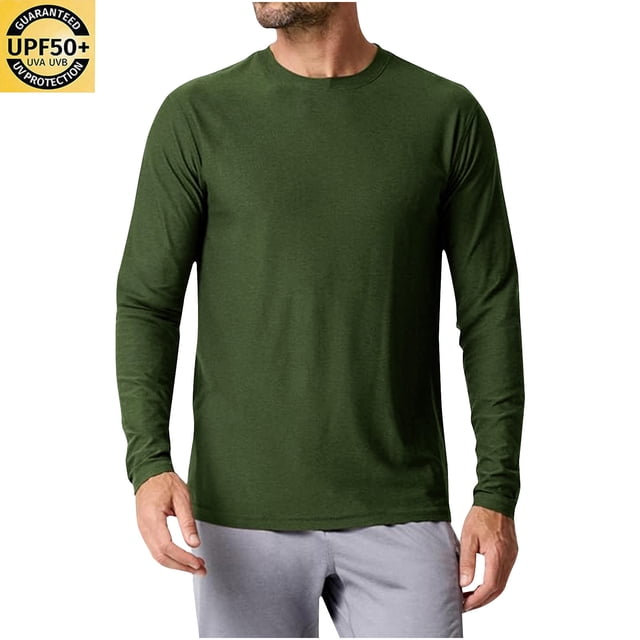cllios Men's Sun Protection UPF 50+ Shirts Long Sleeve Running Workout Athletic Gym Shirt UV Swim Fish Rash Guard Hiking