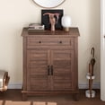 thumbnail image 1 of 31.5" Rustic Farmhouse Cabinet with Slatted Door & 3 Adjustable Shelves, 1 of 7
