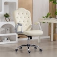 thumbnail image 2 of Vinsetto Chaise de Bureau Capitonnée avec Hauteur Réglable et Fonction d'Inclinaison Beige, 2 of 10