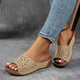 thumbnail image 2 of Mepaouo Orthopedic Sandals for Womens Hollow Wedge Platform Slides Arch Support Walking Slippers, 2 of 8