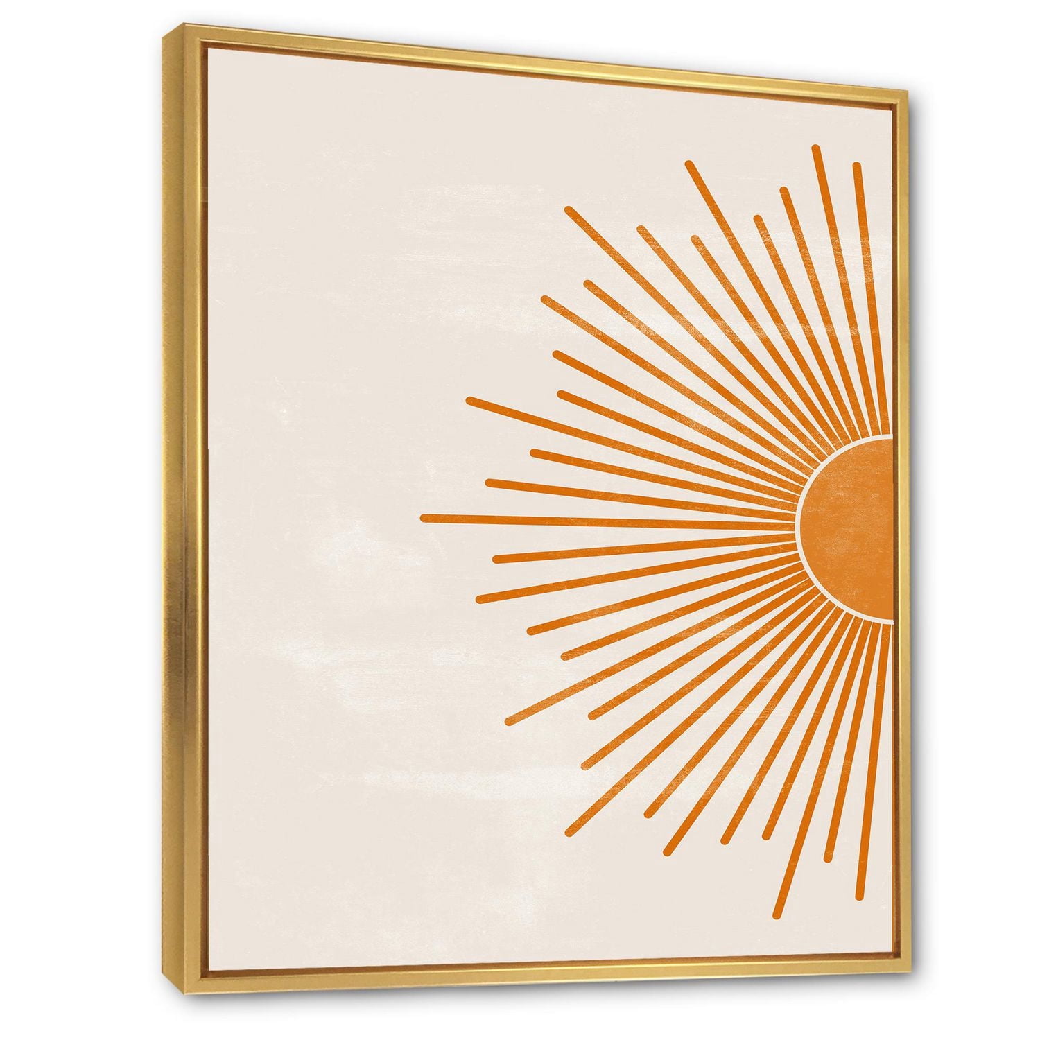 Designart Imprimé soleil orange I ART MURAL À CADRE FLOTTÉ