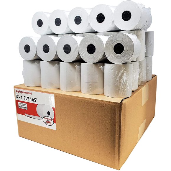 Star SP700 Kitchen Printer Paper (50 Rolls) 3" x 165' 1 Ply Bond (Non -Thermal) Receipt Paper POS Cash Register Paper for TMU200 SRP275 from BuyRegisterRolls
