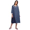 thumbnail image 2 of Moomaya Cotton Sleepwear For Ladies Printed Round Neck Button Placket Nightdress, 2 of 6