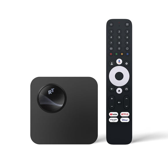 RockTek GX1 UHD Streamer - Google TV 4K UHD Streaming Player, HDR, Dolby Vision & Atmos, Wifi6 - AISR, AIPQ, QMS - Realtek RTD1325 Chip - Voice Remot