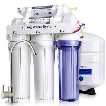 iSpring RCC7, NSF Certified, High Capacity Under Sink 5-Stage Reverse Osmosis Water Filter, RO Drinking System, 75 GPD, Brushed Nickel Faucet