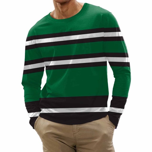 MesaSe Men Spring And Autumn Button Neck Solid Color Blouse Long Sleeve Top Bottoming Shirt