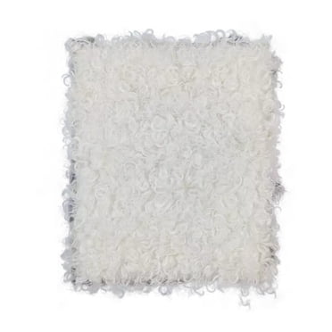 segolike Curly Fabric 16.9x14.9 inch Faux Fur Cloth for DIY Crafts Blanket Upholstery White