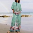 thumbnail image 2 of Hauts à Manches Courtes pour Femmes Costume d'Été Mode Short Imprimé Pantalons Colorés Costume Décontracté Deux Pièces Hauts à Manches Courtes pour Femmes Hauts d'Été pour Femmes avec Manches, 2 of 6