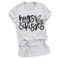 thumbnail image 1 of RKSTN Hauts pour Femmes Saint-Valentin Cœur d'Amour Lettres Imprimées Mode Blouse Confortable Hauts Tempérament Couleur Unie Col Rond Manches Courtes Hauts, 1 of 5