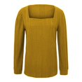 thumbnail image 5 of Penkiiy Chandails à Col Rond pour Femmes Manches Longues Chemises Coupe Ample Décontractée Automne 2025 Mode Léger Pull Tunique Tenues 4TG Jaune, 5 of 5