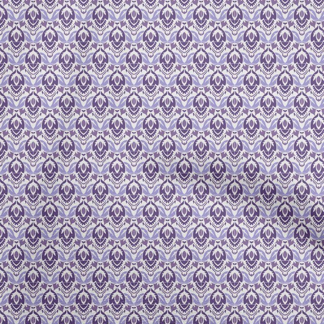 oneOone Cotton Flex Violet Fabric Asian Block Print Tile Craft Projects Decor Fabric Printed By The Yard 40 Inch Wide