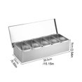 thumbnail image 2 of Produce Storage 3/4/5/6 Compartment Trays Stainless Steel Detachable Topping Station Plastic Pizza Ingredients Condiment Dispenser Reusable Condiment Seasoning Container For Home Or Restaurant, 2 of 8