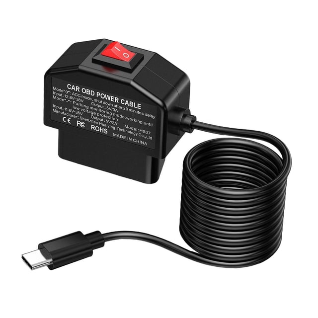 jinwen Câble d'Alimentation OBD Accessoire Protection Basse Tension Mini avec Port Femelle USB Détection de Tension