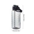 thumbnail image 3 of Black Sports Water Bottle With Straw Leakproof Gym Bottle 2000Ml Large Capacity Bpa Free Plastic Water Bottle With Handle 30X10.5Cm 11.81X4.13In Fitness Yoga Exercise Hydration Bottle, 3 of 6