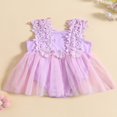 thumbnail image 2 of Infant Girls Romper Dress Lace Flower Sleeveless Mesh Tulle Jumpsuits, 2 of 9