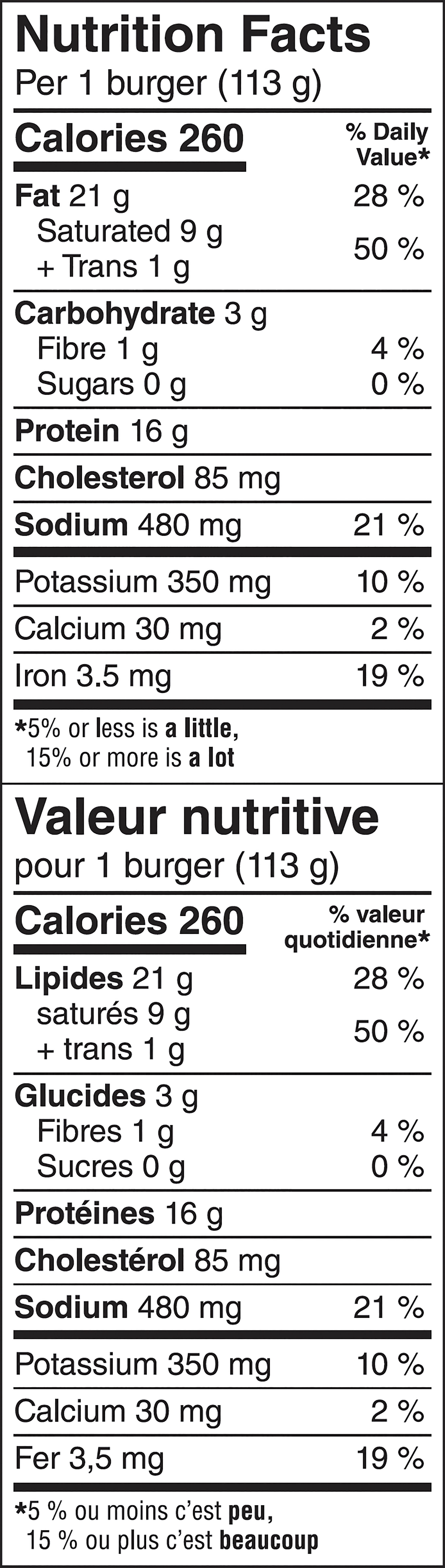 Great Value Burgers de Bœuf Surgelés 904g