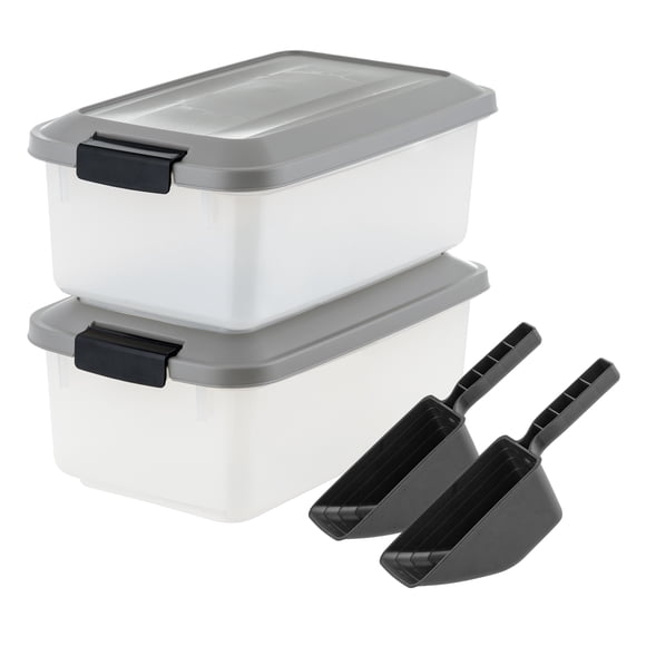 IRIS 5 kg Airtight Pet Food Container Dog & Cat Food Storage Bin Treat Box 2 Pack