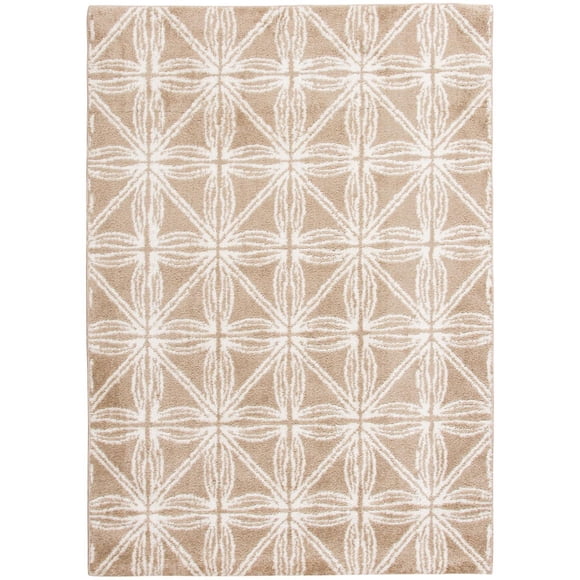 Rug Ease Petal Beige Machine Washable Area Rug