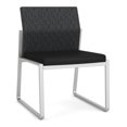 thumbnail image 1 of Gansett Reception Waiting Armless Guest Chair / Silver Steel / Dark Gray / Black, 1 of 5