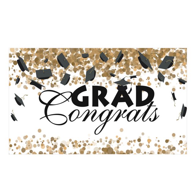 1Pcs Backdrop Banner Super Soft Wear Resistant Polyester Congrats Grad Party Banner Decorations Photography Prop for School