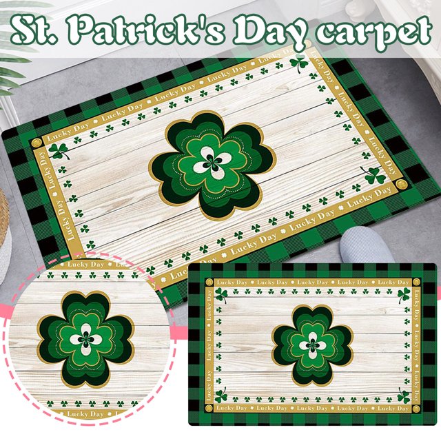 Wzzjkit St. Patrick's Day Door Mat - Super Absorbent Quick Dry Front Mats Bath Rug Rubber Backing Non Slip Washable Carpet - St Patricks Day Decorations Door Mat Outside Entrance